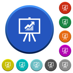 Sticker - Presentation table with rising graph beveled buttons