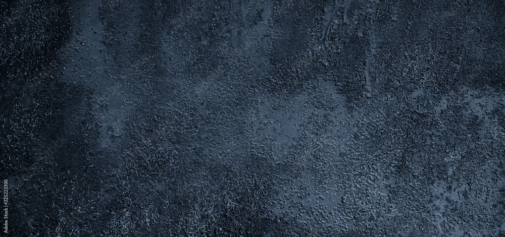 Panoramic Abstract Grunge dark Blue Background With Copy Space - obrazy, fototapety, plakaty 