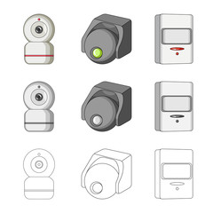 Vector design of cctv and camera symbol. Set of cctv and system stock symbol for web.