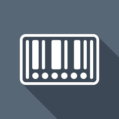 Poster - Barcode label icon. Circles instead of numbers. White flat icon