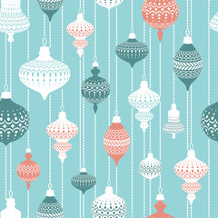 seamless pattern with christmas balls. decor for christmas spruce. a pattern for festive design and 
