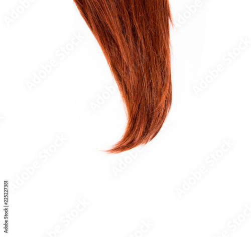 Studio Set Of Lush Shiny Burgundy Red Hair Tips Strands Isolated