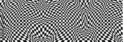 Abstract Black and White Geometric Pattern with Squares Wallpaper Mural