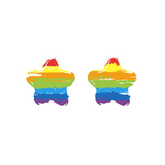 Poster - Pin code interface. Simple icon. Drawing sign with LGBT style, seven colors of rainbow (red, orange, yellow, green, blue, indigo, violet