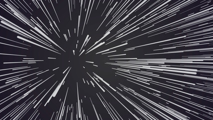 Poster - abstract speed background. centric motion of star trails. 3d rendering. starburst dynamic lines or r