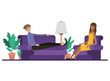 © Grgroup - young women in the livingroom avatar character