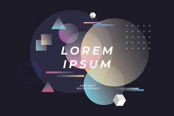 Poster - Abstract geometric composition background with place for text.