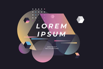 Poster - Abstract geometric composition background with place for text.
