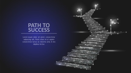 Path to success vector geometric polygonal background