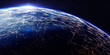 © spainter_vfx - Earth from space at night with a digital communication system/Earth from space at night with a digital communication system. Some elements of the image provided by NASA. 3D rendering