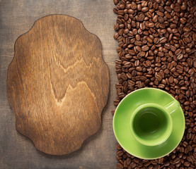 Wall Mural - coffee concept on wooden background