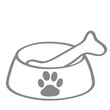 Handgezeichneter Hundenapf in grau