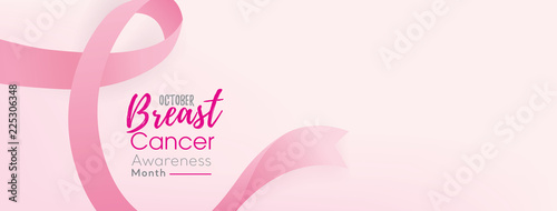 Fotografía Breast cancer awareness campaign banner background with pink ribbon
