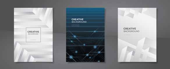 Wall Mural - set of abstract creative design a4 annual report cover backgrounds