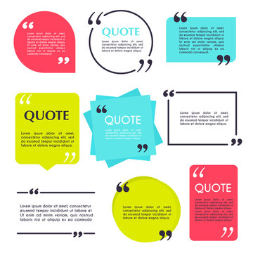 Quote blank template. Design elements, circle business card, paper sheet, information, text  for your design.