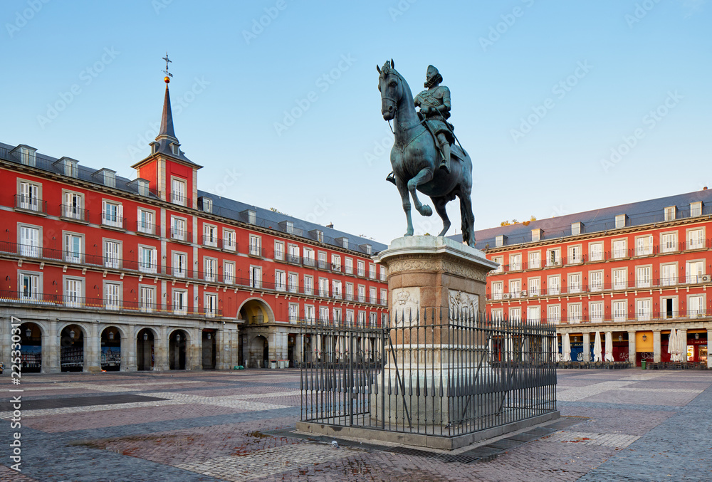 Madrid Plaza Mayor - obrazy, fototapety, plakaty 