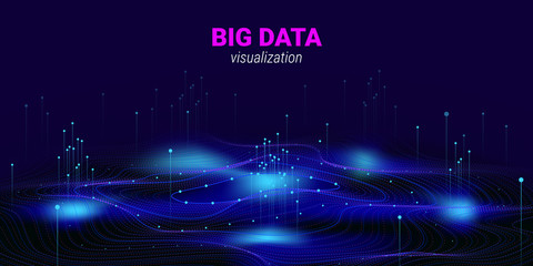 Wall Mural - abstract 3d big data visualization.