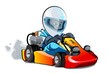 © Mechanik - Cartoon kart racer isolated on white background