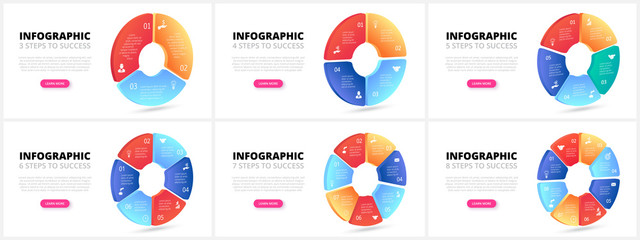 vector gradient circles. business template for presentation. creative concept for isometric infograp