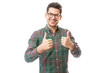 © AntonioDiaz - Male Showing Approval Gesture With Thumbs Up