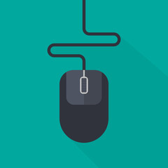 Poster - Computer Mouse Icon. Vector  Illustration Flat Style.