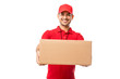 © AntonioDiaz - Handsome Young Man Wearing Red Uniform Delivering Package