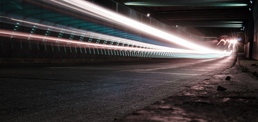 traffic in city at night