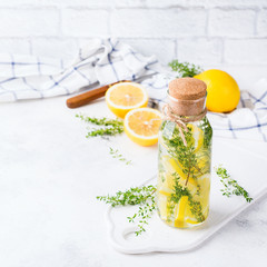 Wall Mural - Fresh cool lemon thyme infused water detox drink