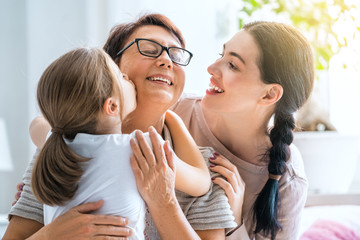 Sticker - girl, her mother and grandmother