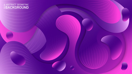 Poster - Ultraviolet abstract geometric background. Vector. Cut off wavy sheets of paper. Origami style. Art of carving. Trendy gradient shapes composition. Fluid colorful.