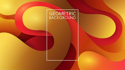 Poster - Vector colorfull background. Embossed layers of cut paper. Bright colored abstract illustration. Kraft style. Origami. Halftone texture. Wavy geometric lines. Template for a website, brochure, banner.