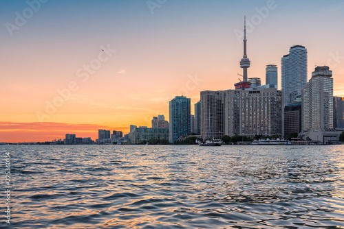 Toronto Downtown Skyline At Sunset Toronto Ontario Canada