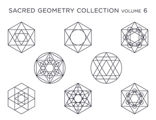 Sacred Geometry Vector Collection - Black isolated on white