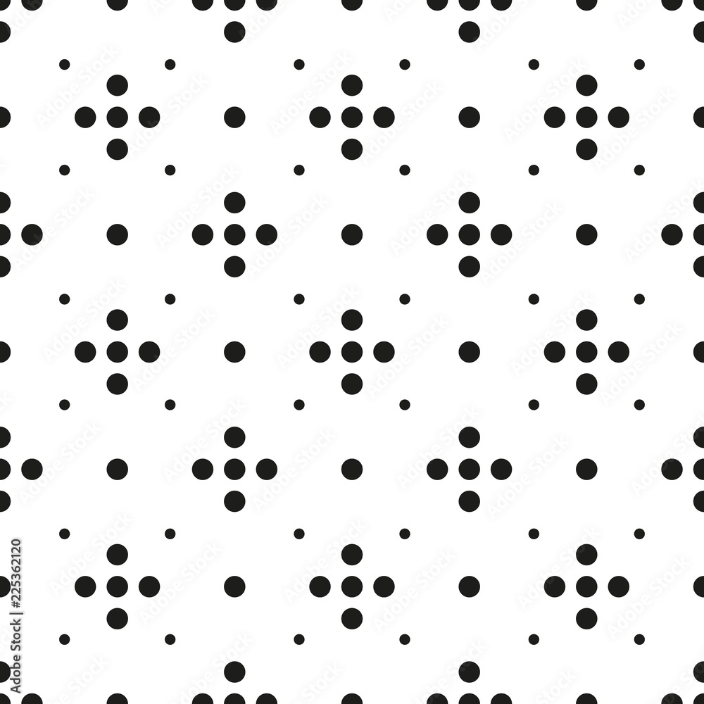Seamless polka dot pattern, black dots on white background, great ...