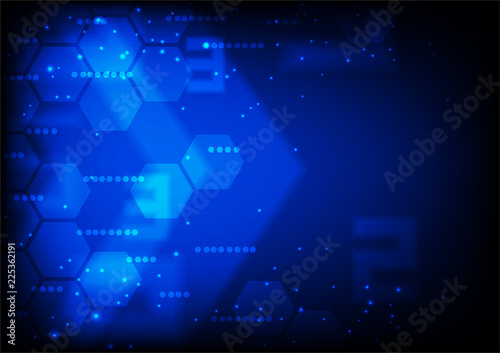 Faded Hexagon With Small Stars On Dark Blue Background Buy