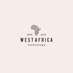 Canvas Print - africa tech digital logo hipster vintage retro vector icon