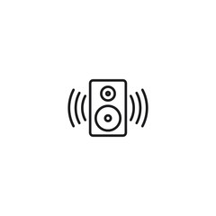 Wall Mural - line sound speaker icon on white background