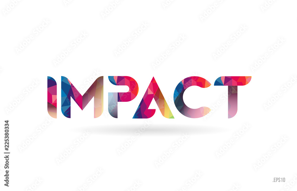 impact colored rainbow word text suitable for logo design - obrazy, fototapety, plakaty 