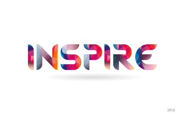 Wall Mural - inspire colored rainbow word text suitable for logo design