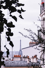 Vue De Paris, Immeuble, Toits Et Tour Eiffel
