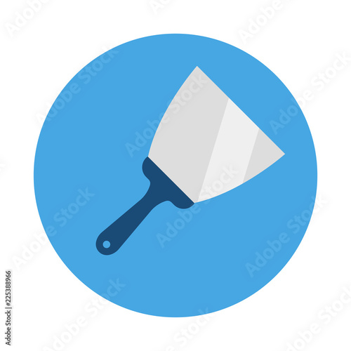 Fotografía Putty knife flat icon isolated on blue background