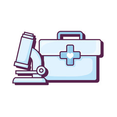 Wall Mural - medical kit with microscope