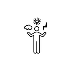 Aufkleber - weather icon. Element of conceptual figures for mobile concept and web apps illustration. Thin line icon for website design and development, app development