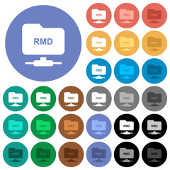 Poster - FTP remove directory round flat multi colored icons