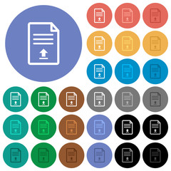 Poster - Upload document round flat multi colored icons