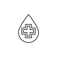 Poster - blood drop icon. Element of blood donation for mobile concept and web apps illustration. Thin line icon for website design and development, app development