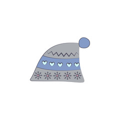 Poster - winter hat colored icon. Element of colored winter hand drawn icon for mobile concept and web apps. Detailed winter hat icon can be used for web and mobile