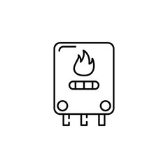 Poster - central heating, gas boiler icon. Element of temperature control equipment for mobile concept and web apps illustration. Thin line icon for website design and development