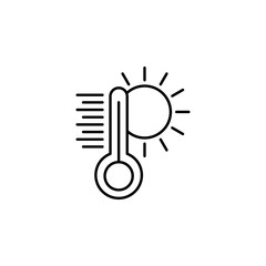 Poster - digital thermometer, fever scale icon. Element of temperature control equipment for mobile concept and web apps illustration. Thin line icon for website design and development