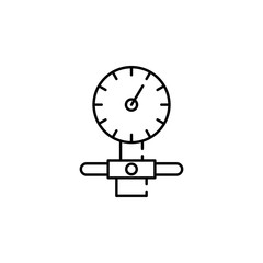 Poster - manometer, odometer icon. Element of temperature control equipment for mobile concept and web apps illustration. Thin line icon for website design and development
